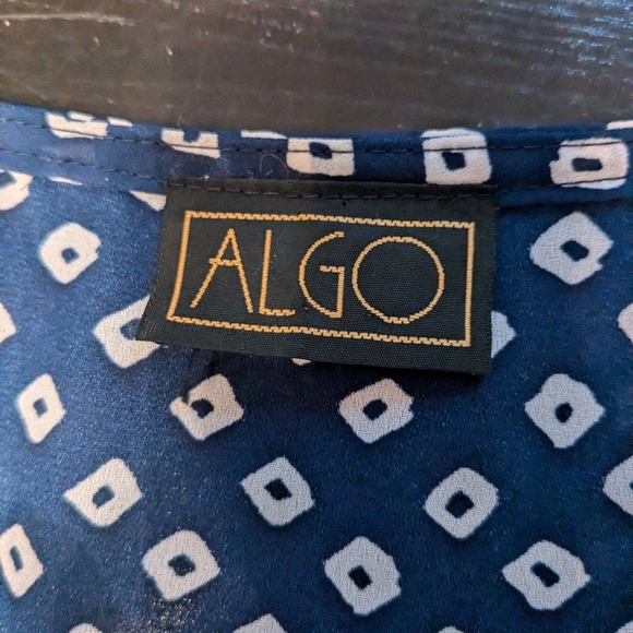 Vintage 80's blue, white dress - Picture 6 of 8